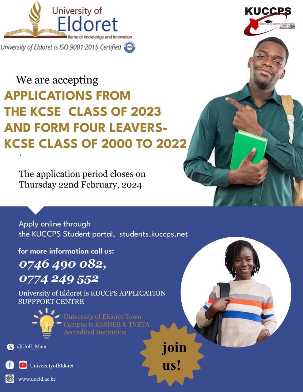 University of Eldoret KUCCPS 2024